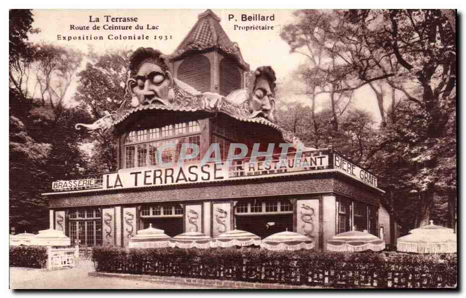 CPA Exposition Coloniale Internationale Paris 1931 La Terrasse Route de Centure du Lac