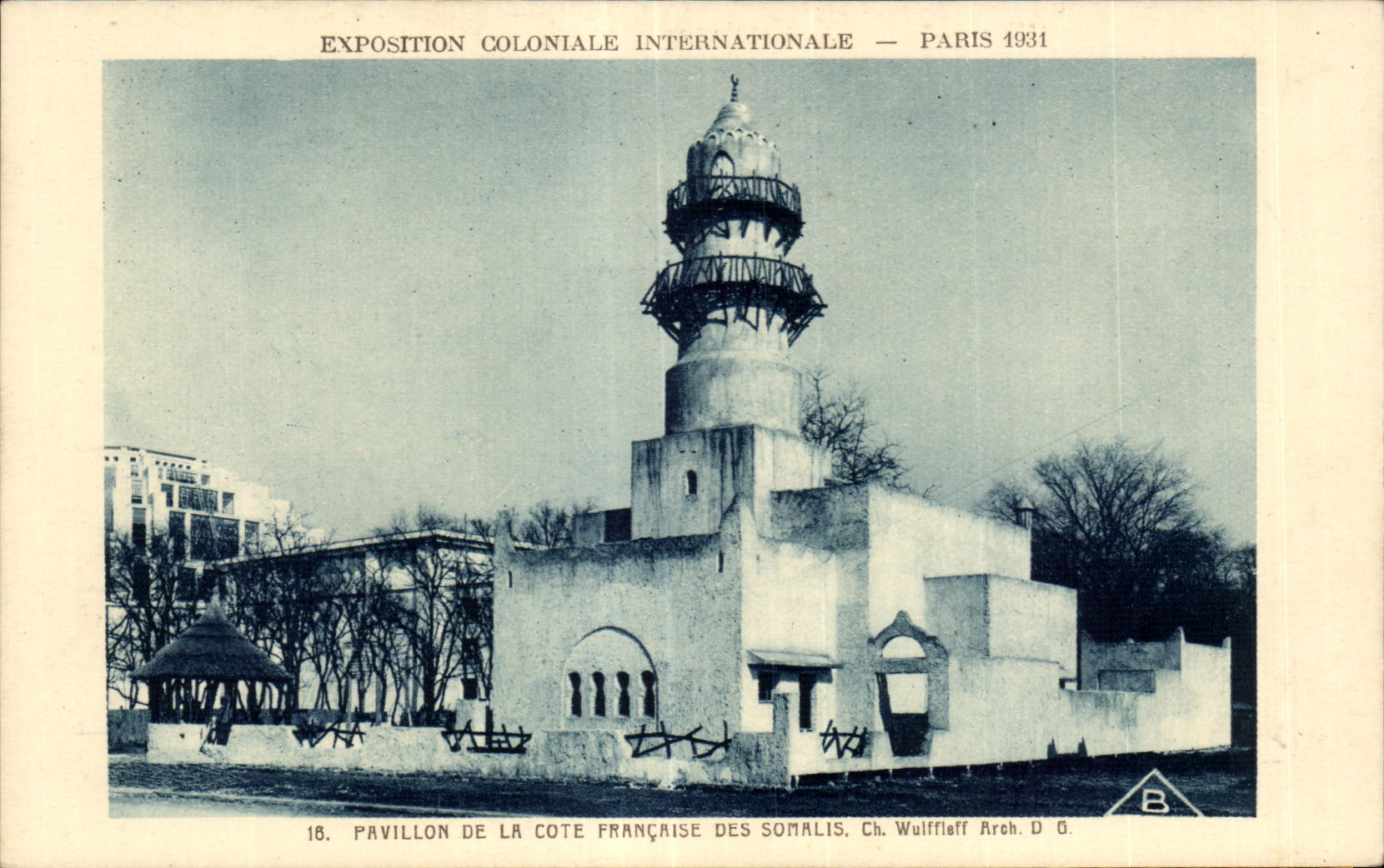 Pavillon della Côte Française des Somalis — Esposizione Coloniale Internazionale — Parigi 1931 — Ch. Wulffleff Arch. D.G.