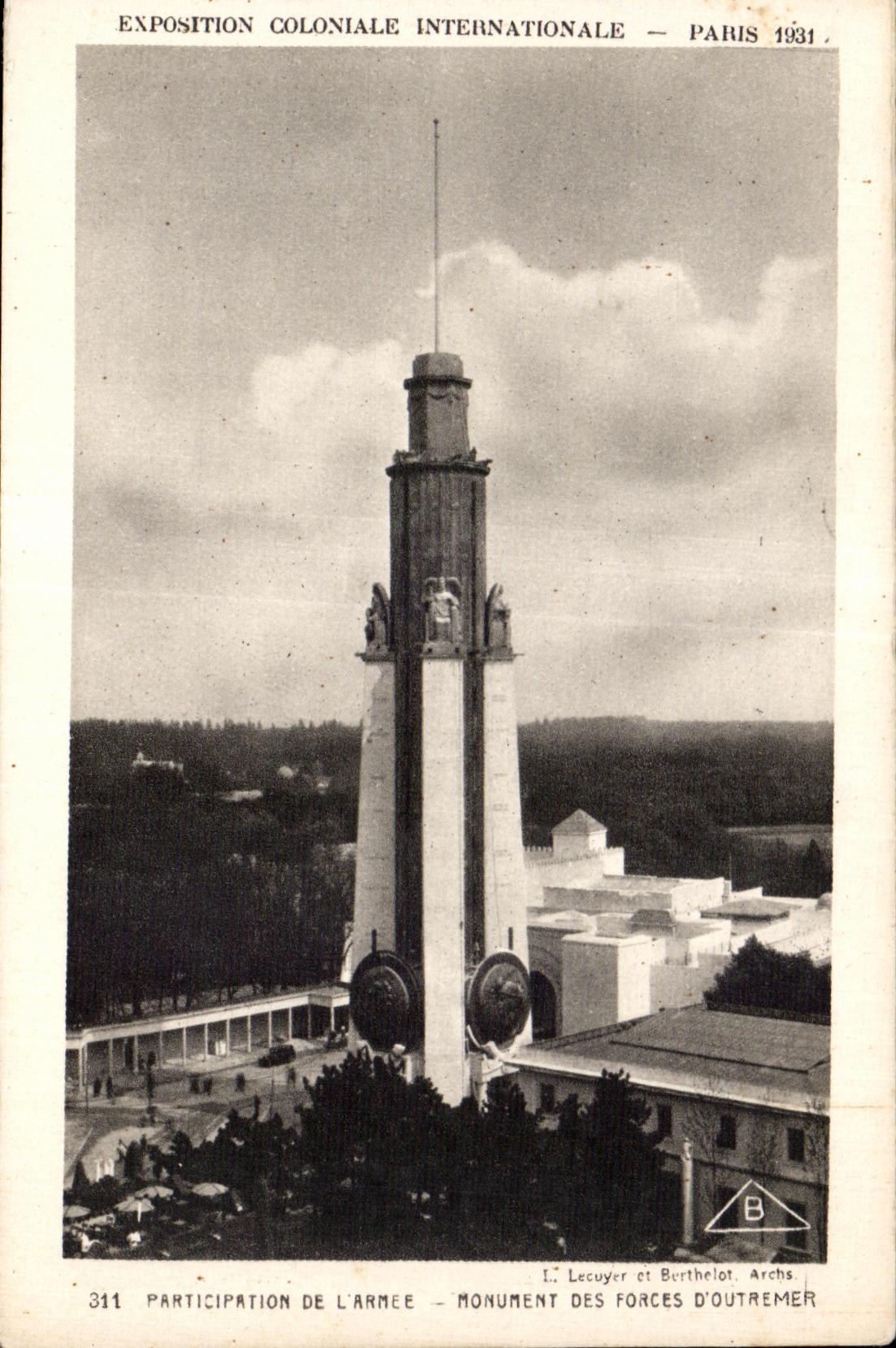 Monumento de las Fuerzas Ultramarinas — Exposición Colonial Internacional — París 1931 — Lecuyer y Berthelot, Archs