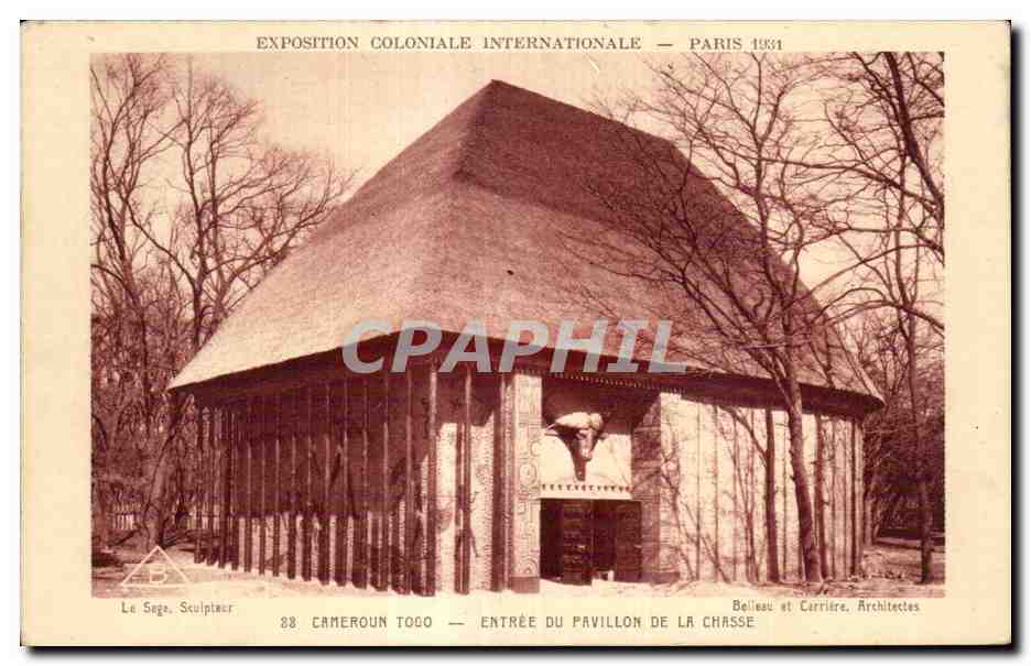Entrée du Pavillon de la Chasse — Exposition Coloniale Internationale — Paris 1931 — Belleau et Carrière, Architectes
