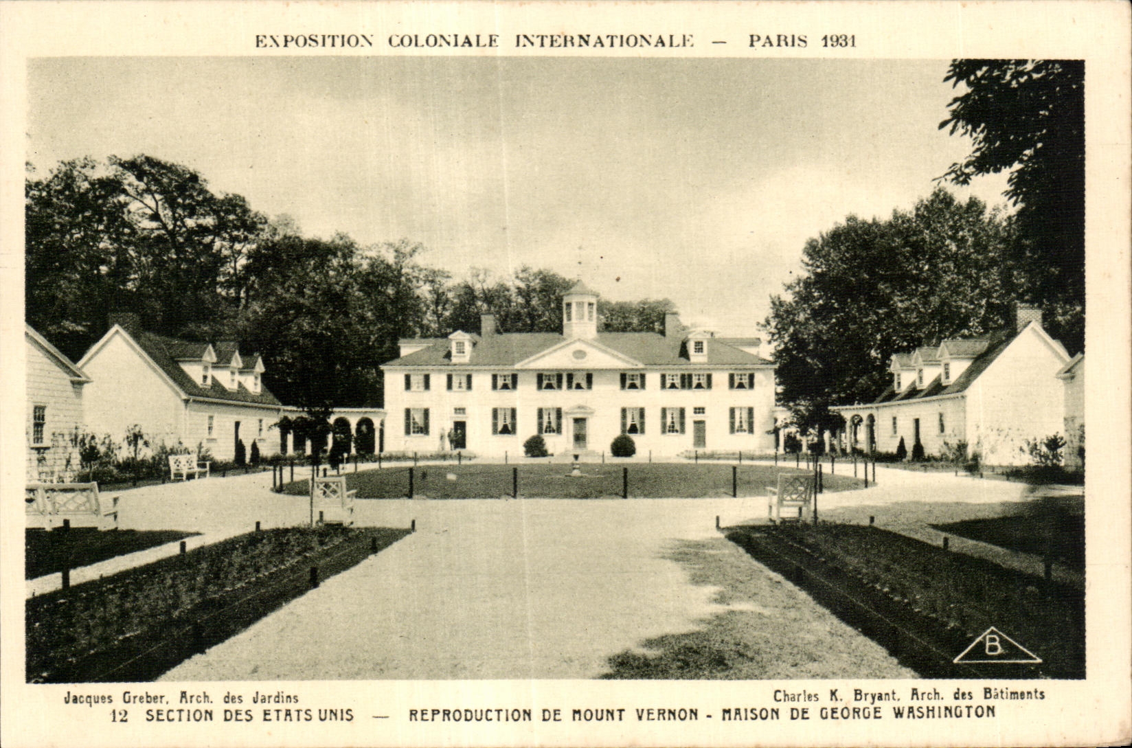 Reproduction de Mount Vernon - Maison de George Washington — Exposition Coloniale Internationale - Paris 1931
