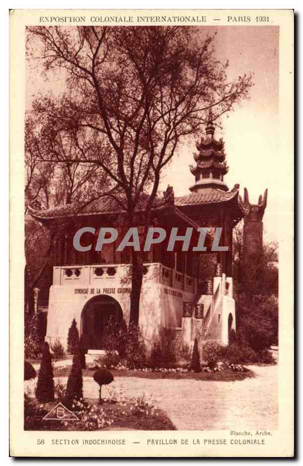 CPA - Exposition Coloniale Internationale - Paris 1931 SECTION INDOCHINOISE - PAVILLON DE LA PRESSE COLONIALE