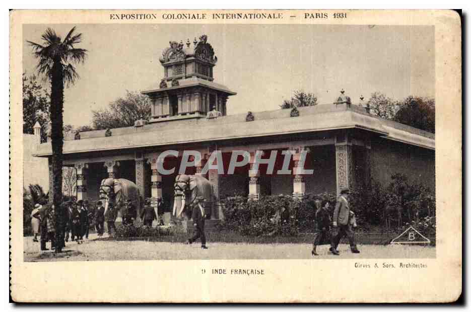 CPA - Exposition Coloniale Internationale - Paris 1931 Inde Francaise Elephants
