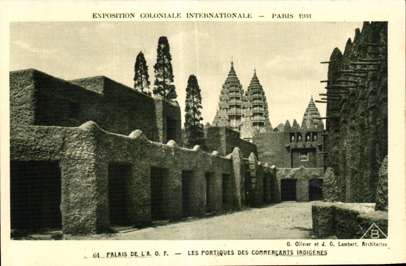 Internationale Kolonialausstellung — Paris 1931 — Palast der A.O.F. — Die Portiken der einheimischen Händler — G. Olivier und J. G. Lambert, Architekten