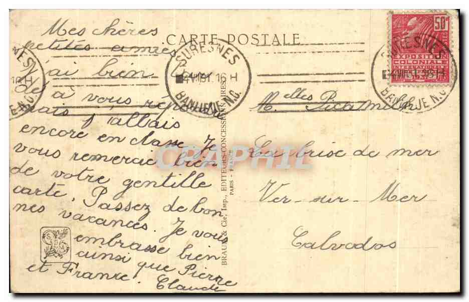 Vista del minareto presa dal vecchio forte spagnolo — Sezione tunisiana — Esposizione coloniale internazionale, Parigi 1931 — Arch D.P.L.G. — Verso