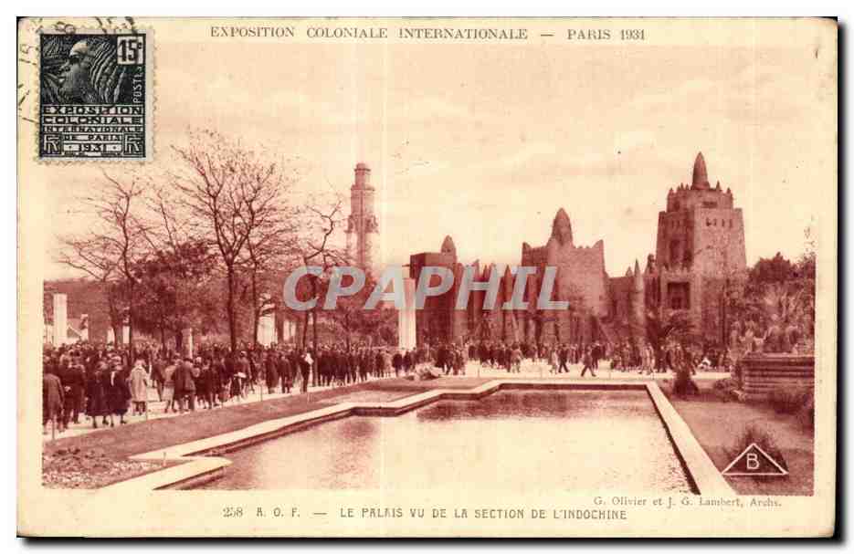Exposition Coloniale Internationale — Paris 1931 — Le Palais vu de la Section de l'Indochine — G. Olivier et J. G. Lambert, Archs.