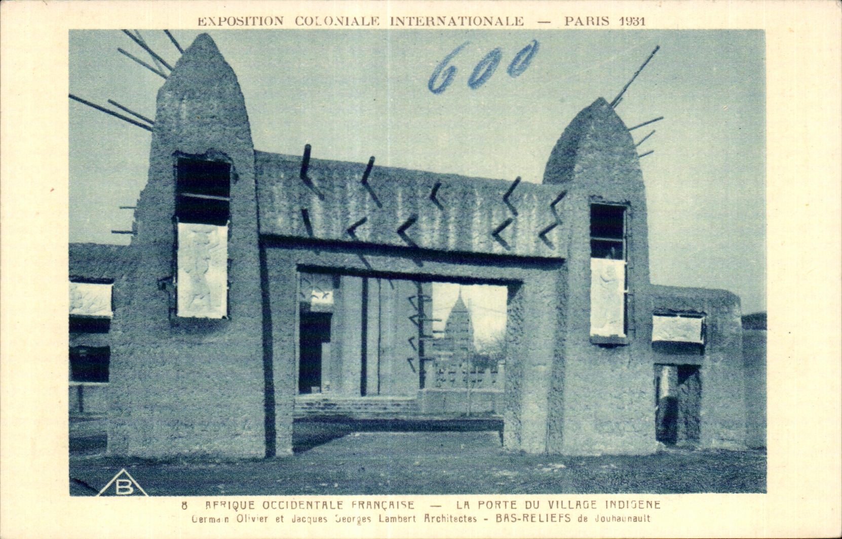 Afrique Occidentale Française — La Porte du Village Indigène — Exposition Coloniale Internationale — Paris 1931 — German Olivier et Jacques Georges Lambert Architectes