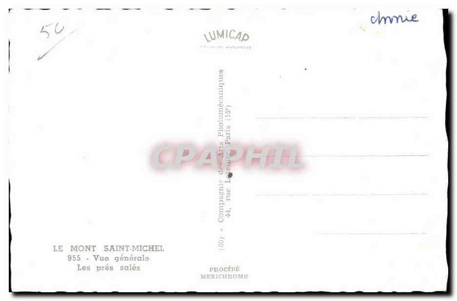 CPA Le Mont saint michel Le pres sales des greves Moutons Sheep — Verso