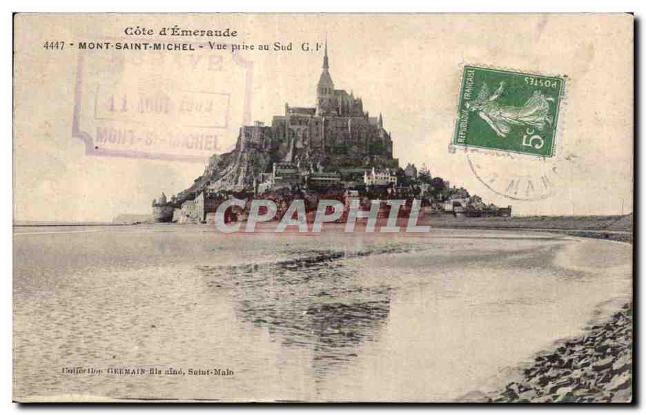Mont-Saint-Michel — Vue prise au Sud — G.P. n°4447 — Côte d'Émeraude
