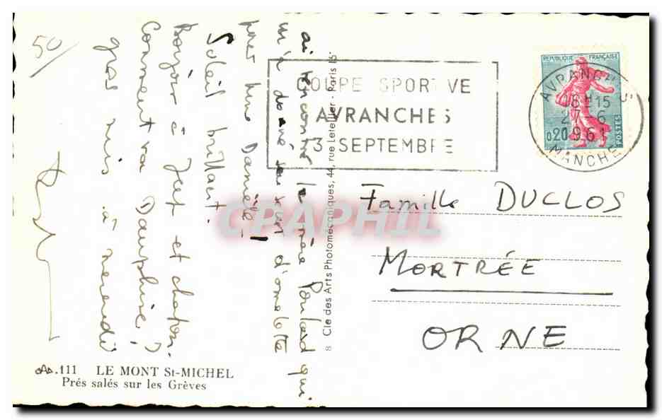 CPA Le mont st michel Pres sales sur les greves — Verso
