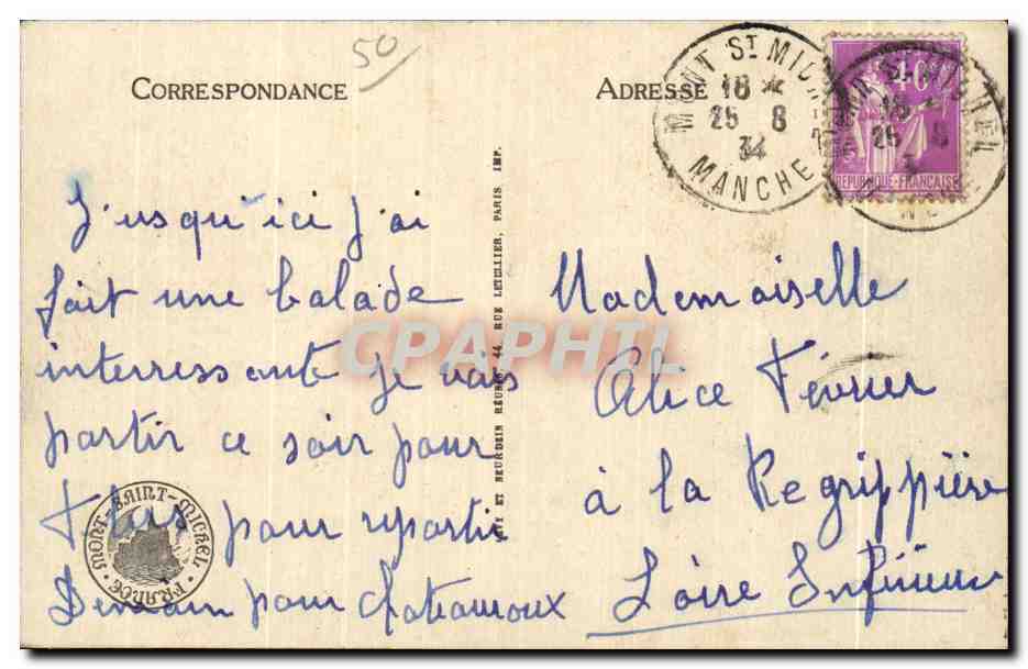 Le Mont-Saint-Michel — Pêcheurs des Grèves et Coquetières — LL — Verso