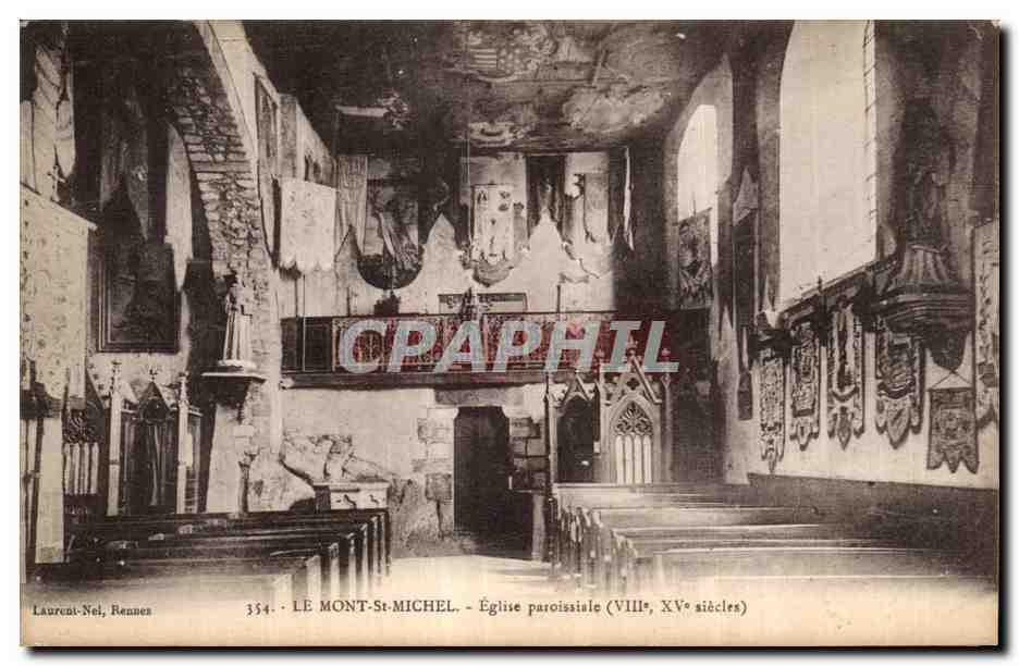 CPA Le mont saint michel Le mont st michel Eglise paroissiale 
