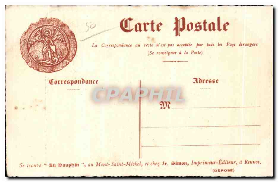 CPA Chevalier de l ordre de saint michel institue par louis XI Mont Saint Michel — Rückseite