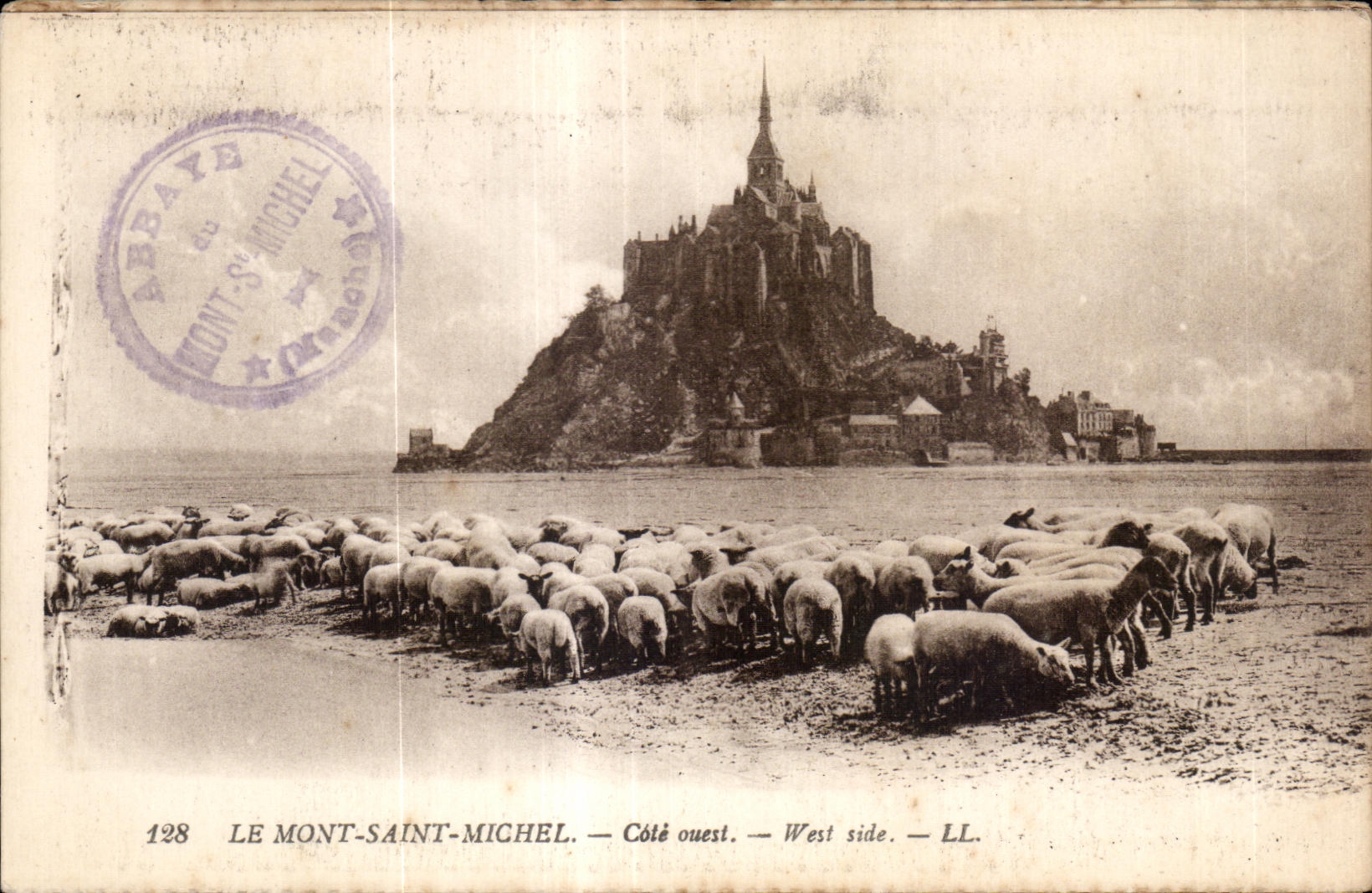 Le Mont-Saint-Michel — Côté ouest — LL. — Éditeur LL. — N° 128