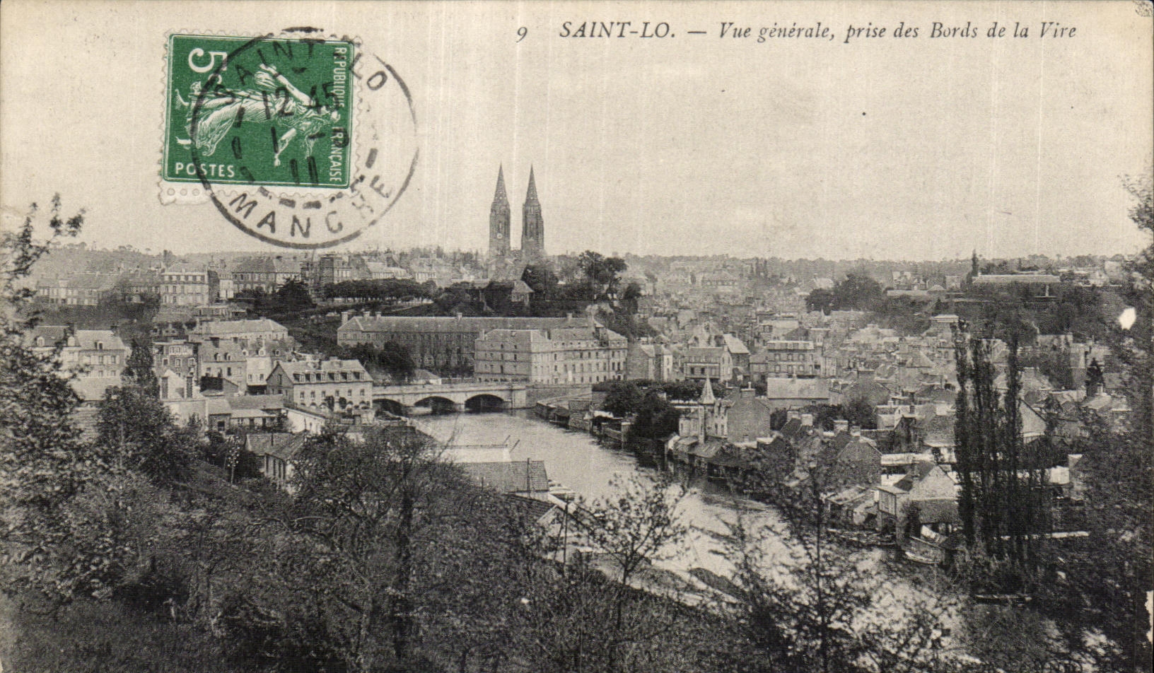 CPA Saint Lo Fue generale prise des Bords de la Vire