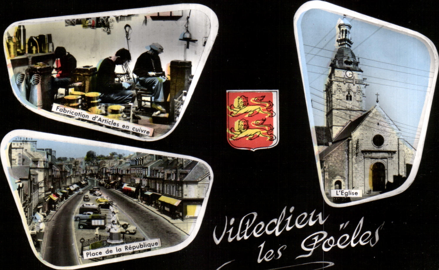 Villedieu-les-Poêles — Fabrication d'Articles en cuivre, L'Église, Place de la République — C. des Arts Photomécániques Paris