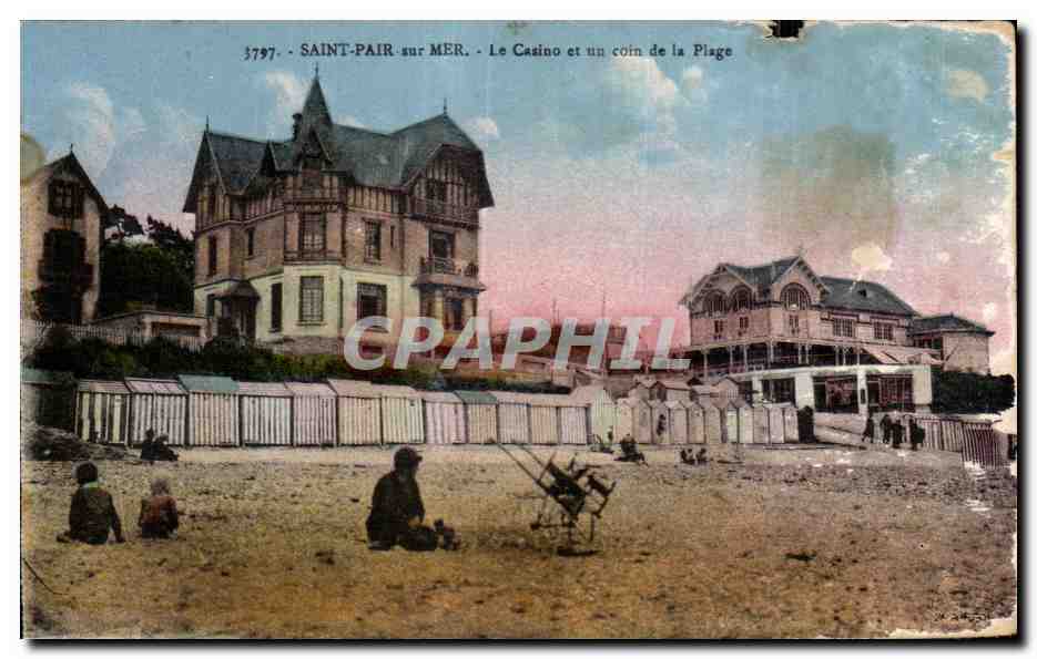 CPA Saint Pair Sur Mer Saint Le Casino et un coin de la Piage