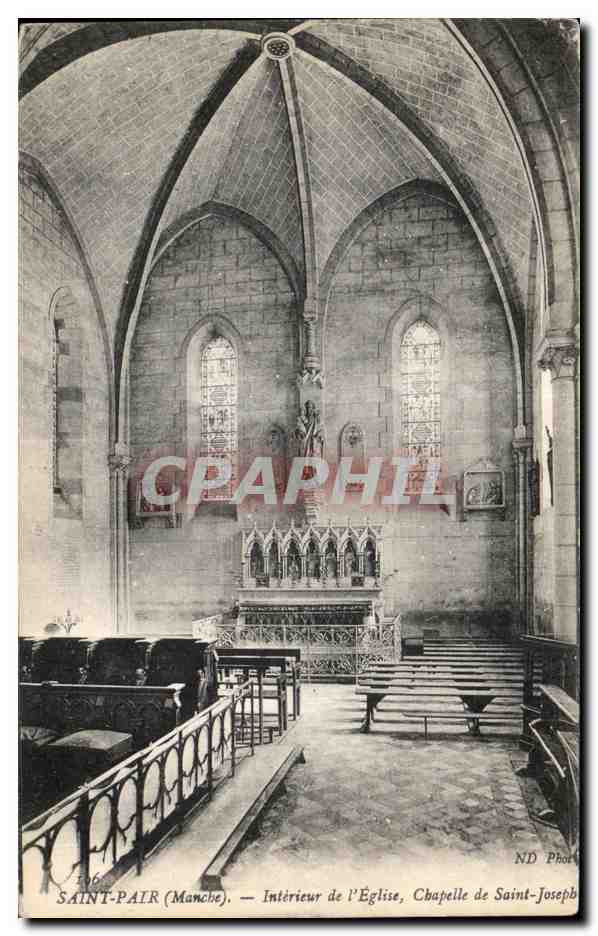 CPA Saint pair Manche Interieur de l eglise Cbapelle de saint josepb