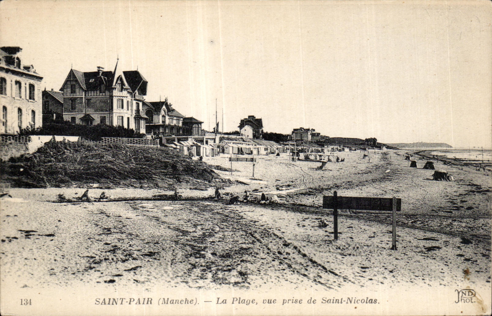 CPA Saint pair Manche la plage vue prise de saint nicolas