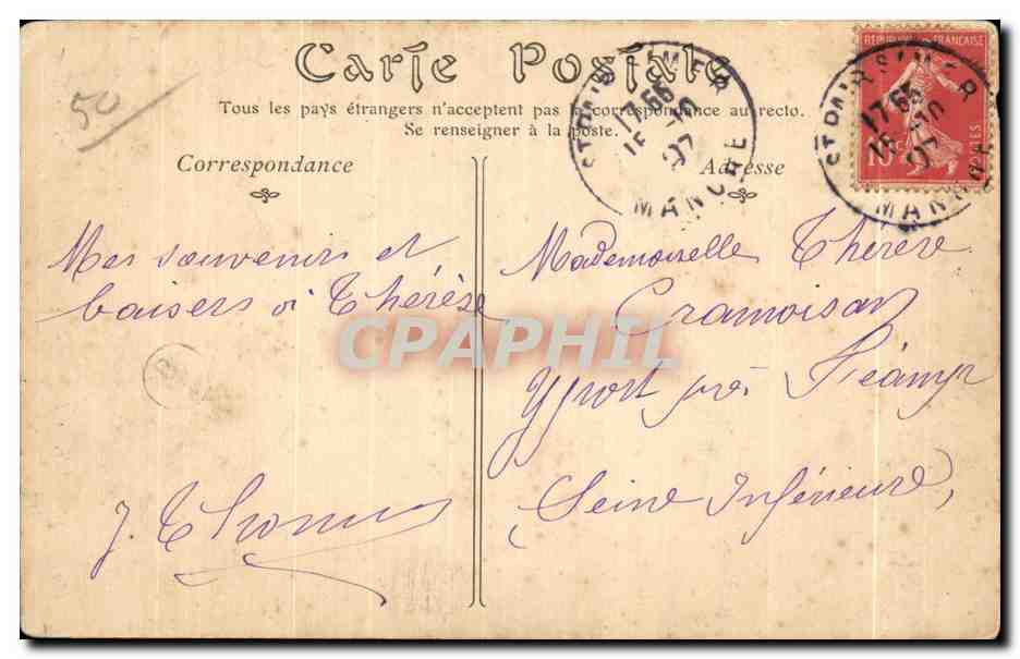CPA Saint pair Manche la plage cue prise de saint nicolas — Back