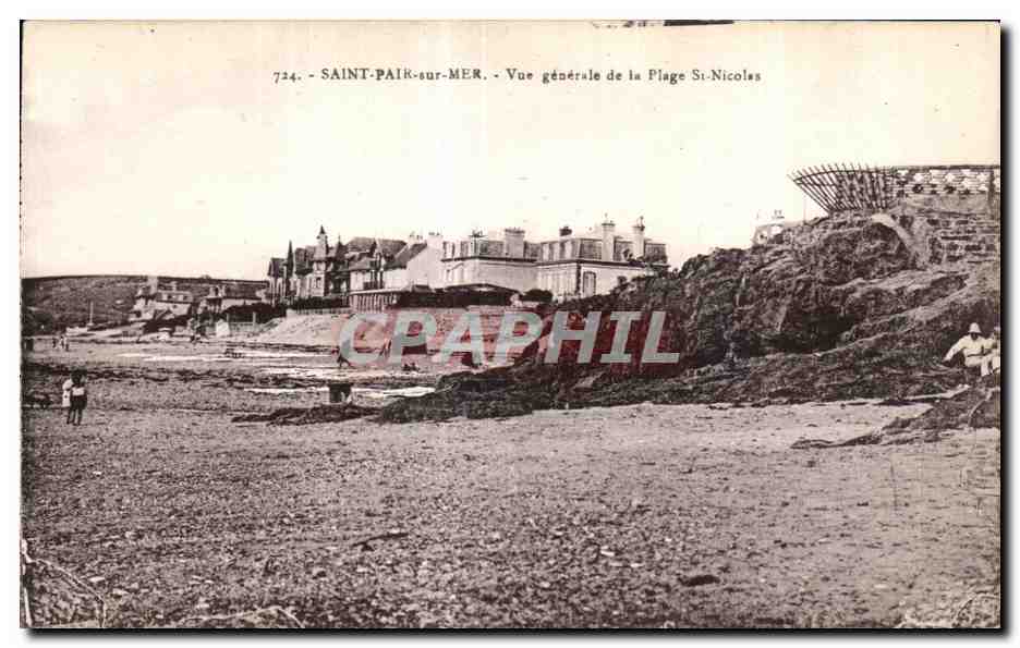 CPA Saint pair sur mer vue generale de la piage st nicoles