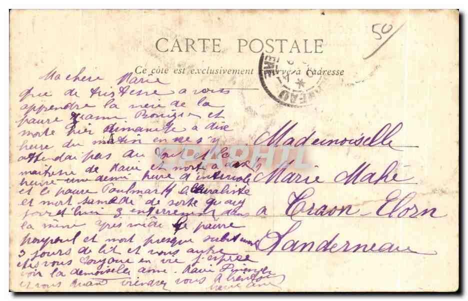CPA Environs de granville saint pair sous bois  — Rückseite