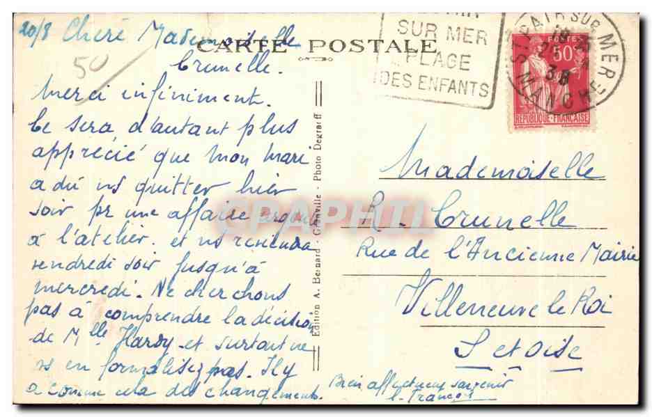 CPA Saint pair sur mer le casino — Rückseite