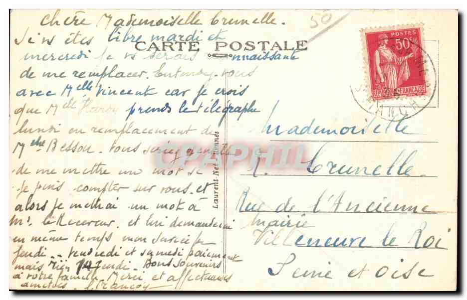 CPA Saint pair sur mer Vue generale de la plage vers granville — Rückseite