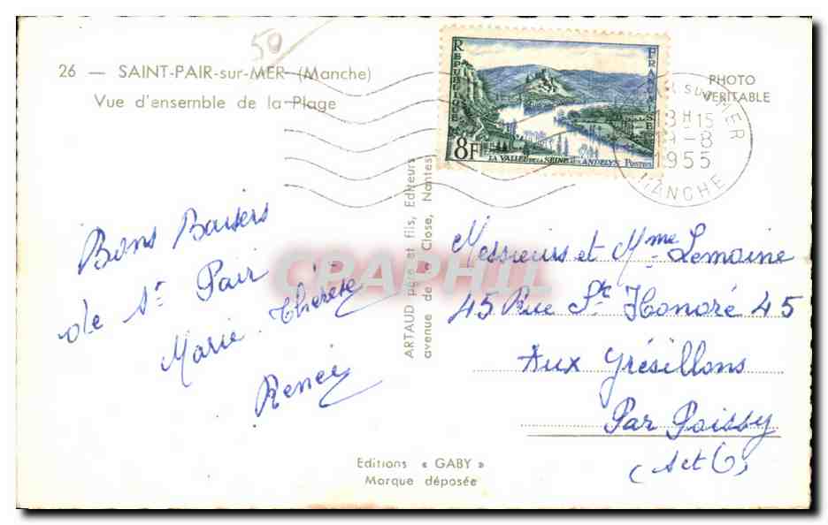 Saint-Pair-sur-Mer — Vue d'ensemble de la Plage — Éditions Gaby — Achterkant