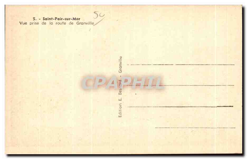 Saint-Pair-sur-Mer — Vue prise de la route de Granville — Édition E. Besnard - Granville — Achterkant