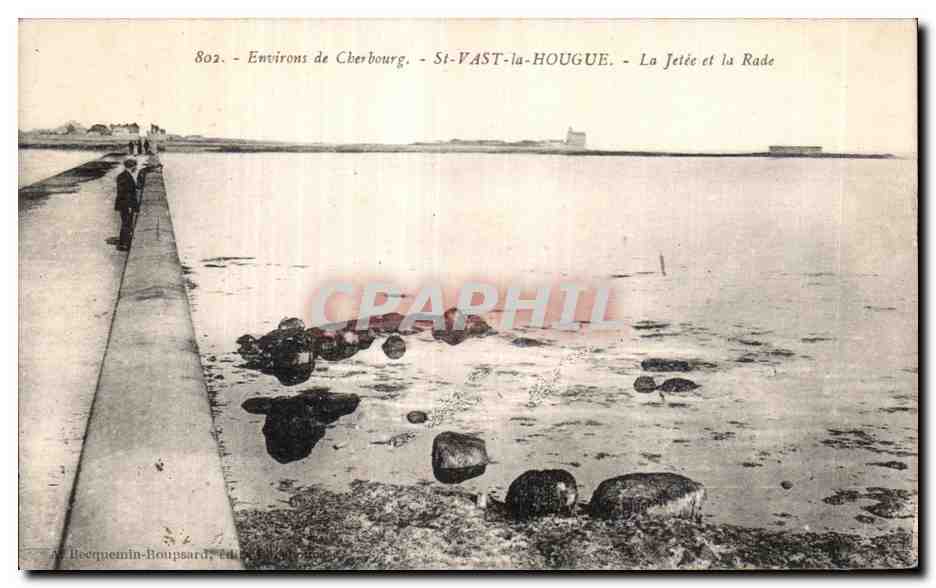 CPA Enviros de Cherbourg St Vast la Hougue La Jete et la Rade