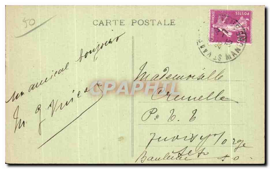 CPA Enviros de Cherbourg St Vast la Hougue La Jete et la Rade — Rückseite