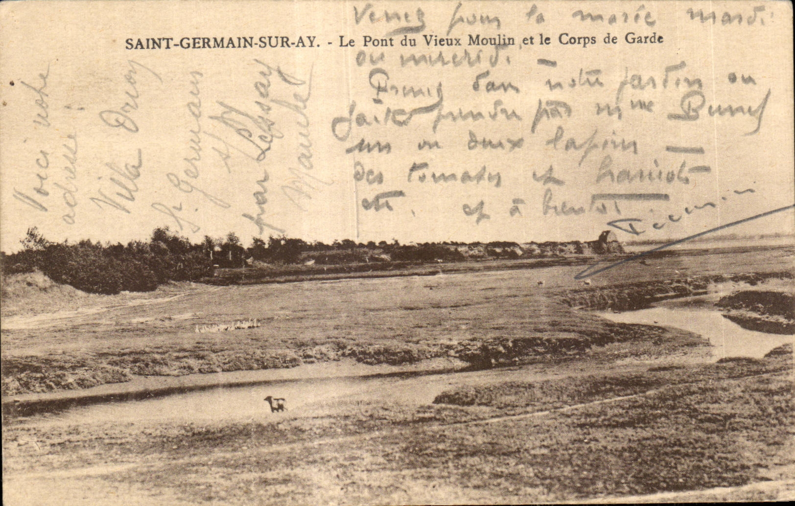 CPA Saint germain sur ay Le pont du vieux moulin et le corps de garde 