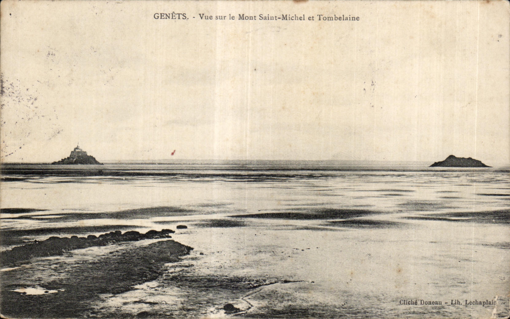 Genêts - Vue sur le Mont Saint-Michel et Tombelaine — Cliché Doneau - Lib. Lechaplais