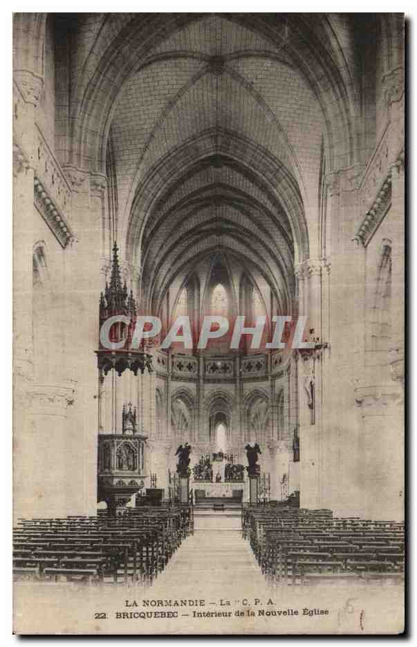 Bricquebec — Intérieur de la Nouvelle Église — La C.P.A. n°22