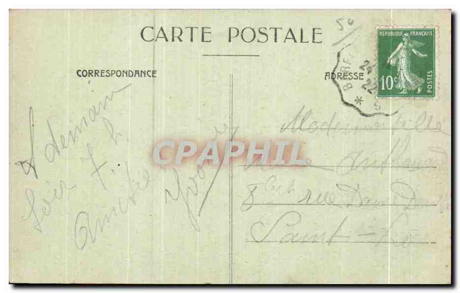 CPA Environs de Cherbourg Le Chateau de Tourlaville et la Riviere — Rückseite