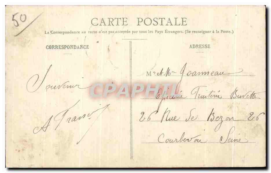 CPA la Vigie de l Onglet un Jour de Grande Tempete — Rückseite