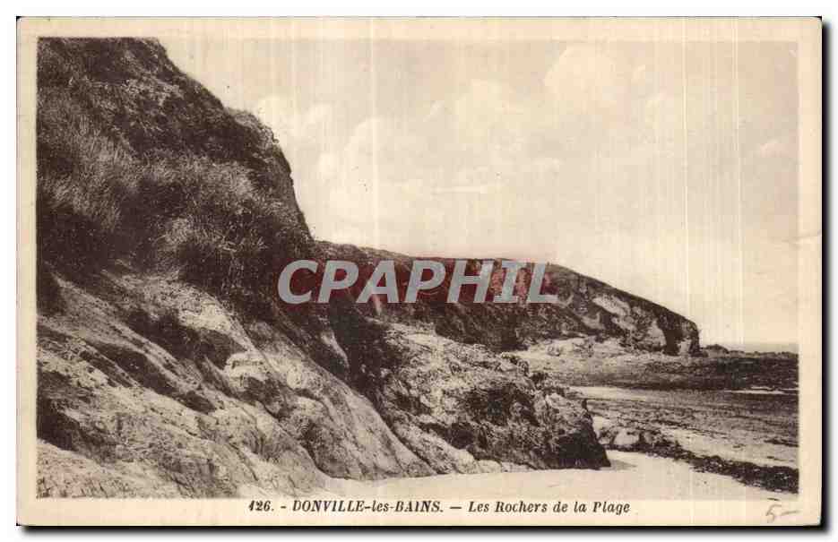 Donville-les-Bains — Les Rochers de la Plage — Édition E. Lécorigey, n°426