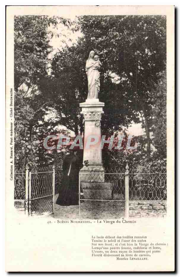 CPA Scenes Normandes la Vierge du Chemin