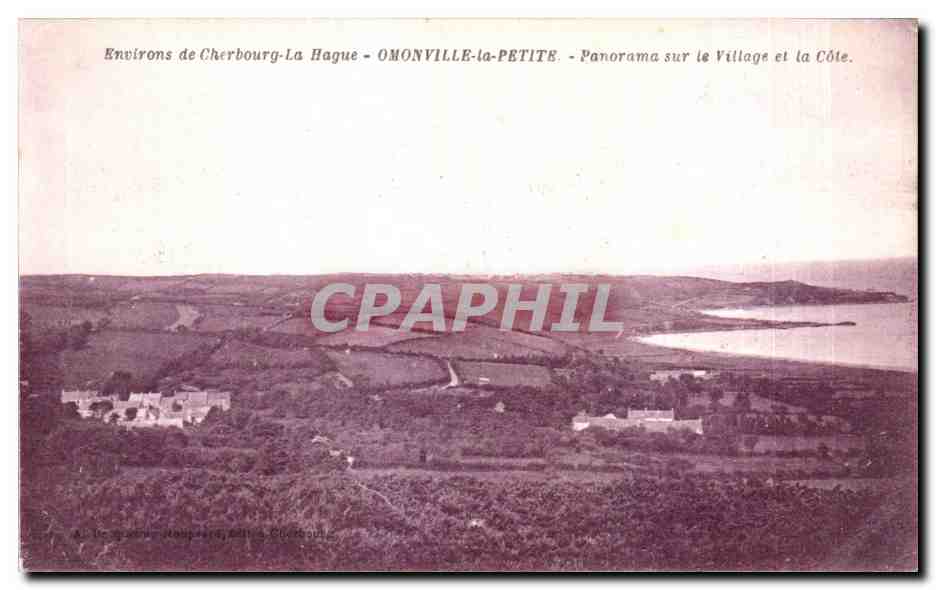Omonville-la-Petite — Panorama sur le Village et la Côte — De Quatre-Maupas, Éditeur Cherbourg