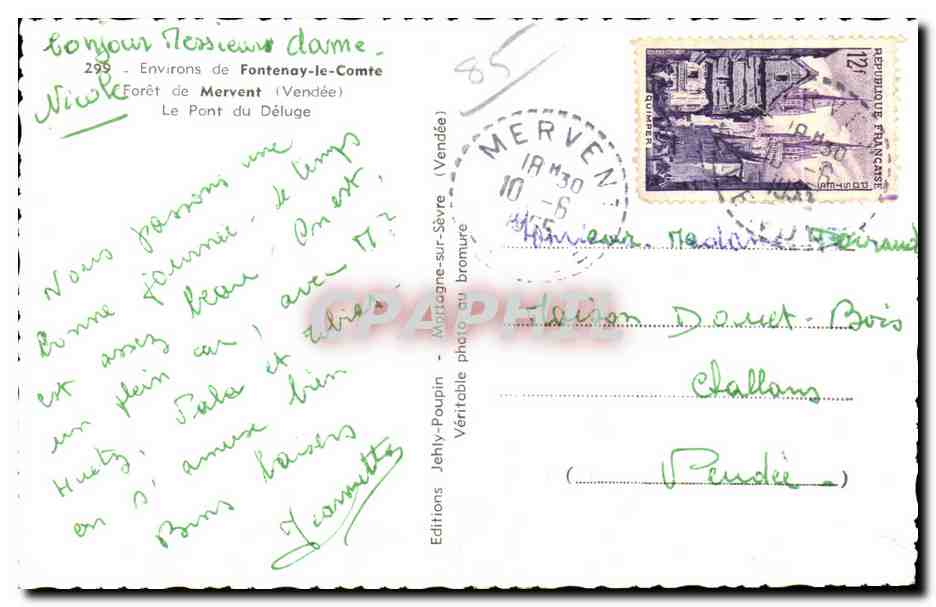 Pont du Déluge — Forest of Mervent — Jehly-Poupin Editions — Back