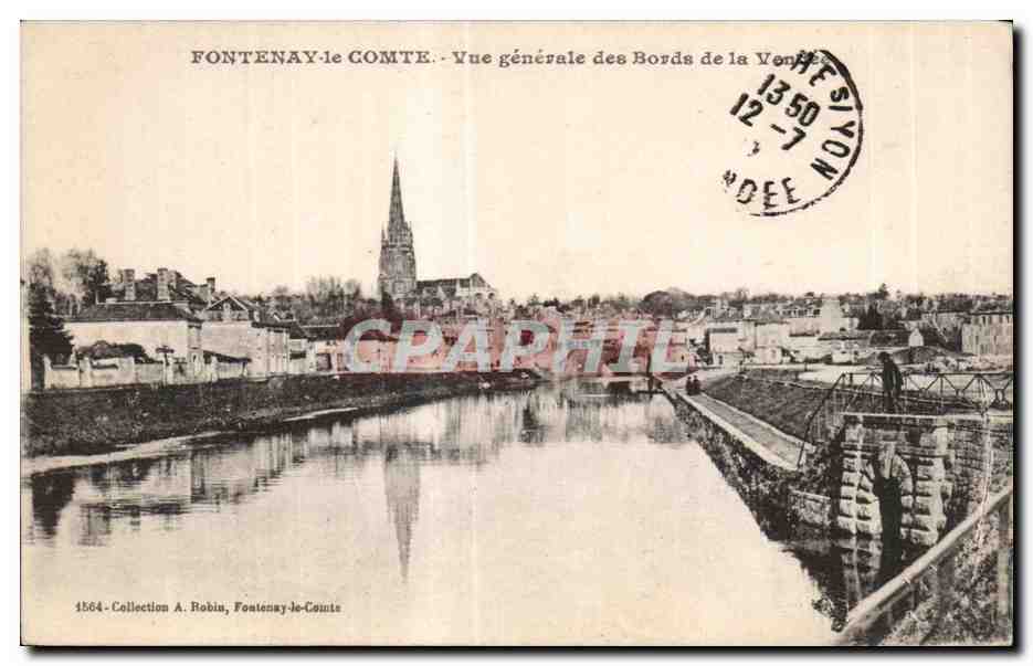 CPA Fontenay Le Comte Vue generale des Bors de la Vendee
