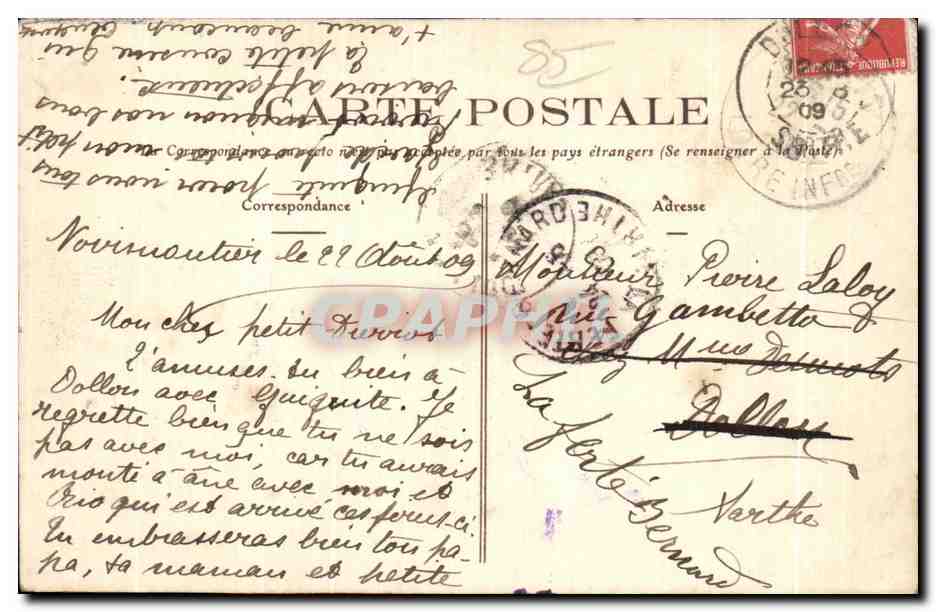 Noirmoutier (Vendée) — La Porte des Lions du Château de la Blanche — éditeur non identifié, n° 1153 — Rückseite