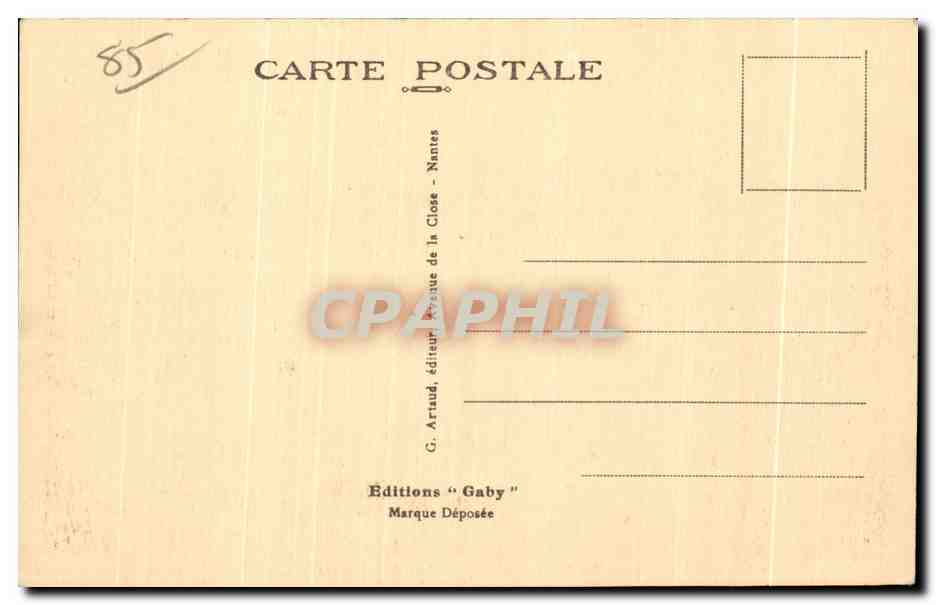 CPA Ile de Noirmoutier (Vendee) Les Marais Salants au fond I Eglise — Rückseite