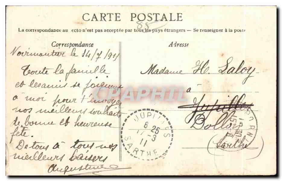 CPA Ile de Noirmoutier (Vendee) A travers chanes et sapins Bateau  — Verso