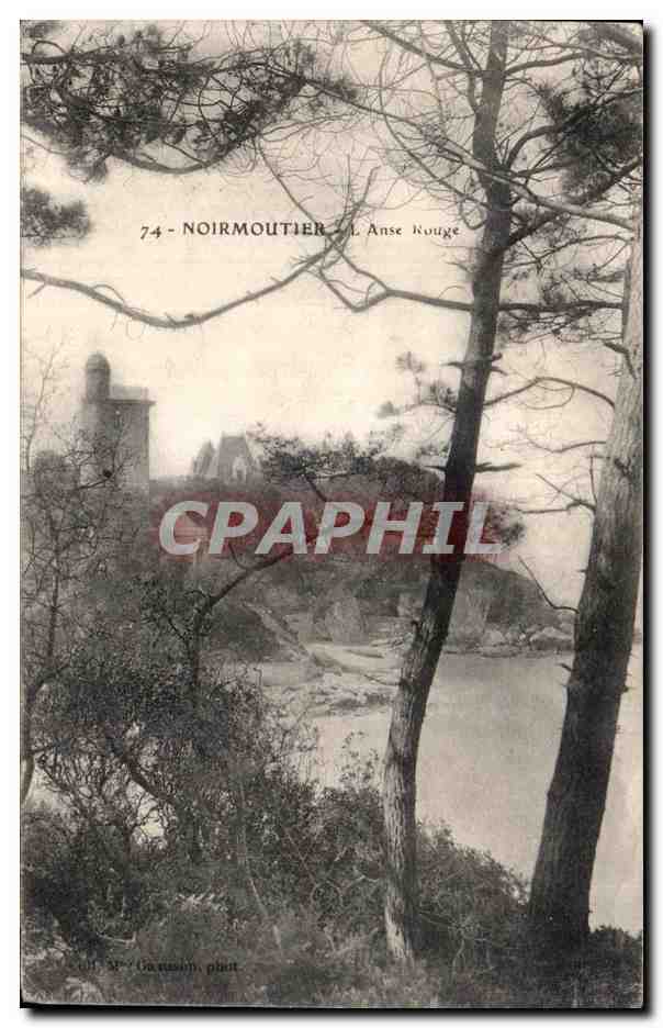Noirmoutier - L'Anse Rouge — vue avec château et pins — éditeur M. Gaxason, phot.