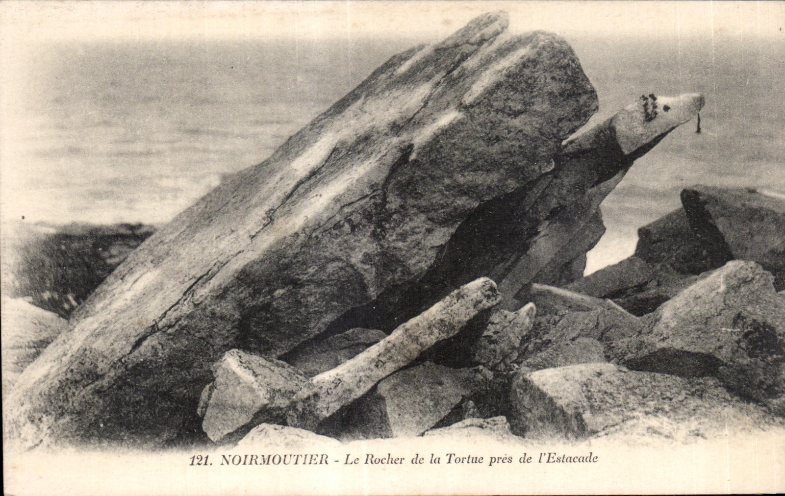 CPA Noirmoutier Le rocher de la tortue pres de l Estacade Turtle