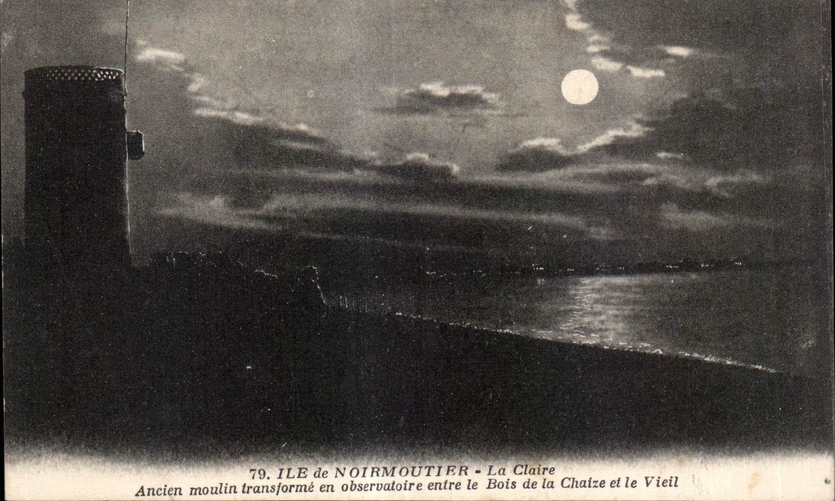 Ile de Noirmoutier - La Claire — Ancien moulin transformé en observatoire entre le Bois de la Chatze et le Vieil — J. Nozais, Naxères
