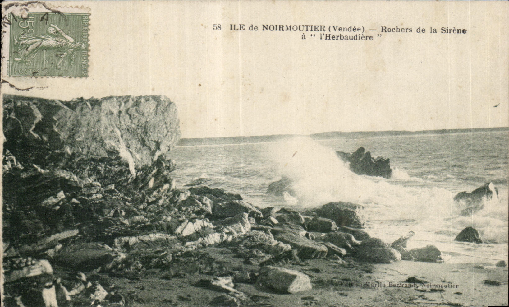 Ile de Noirmoutier (Vendée) — Rochers de la Sirène — Édition Marlin Bertrand, Noirmoutier