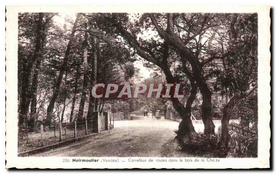 Noirmoutier (Vendée) — Carrefour de routes dans le bois de la Chaze — J. Nozais, Nantes